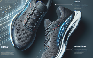 A pair of high-performance running shoes with advanced technology and visible cushioning elements.